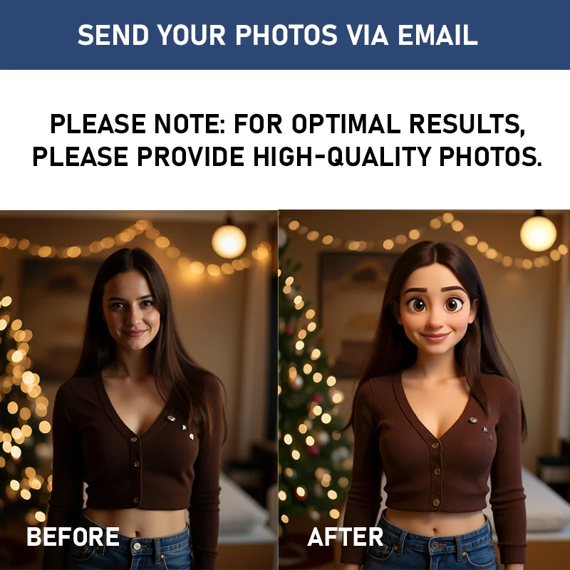 Pixar Style Portrait from Photo, 3D Cartoon Style Portrait, Couple Cartoon Drawing, Pixar Art Style Portrait, Personalized Cartoon Gift 2 pixar style - send your photos